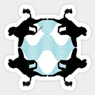 Trotting Lion Waves Sticker